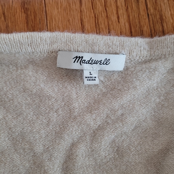 Madewell Kent Striped Colorblock Cozy Merino Wool/Alpaca Blend Cardigan Duster L - Picture 9 of 11